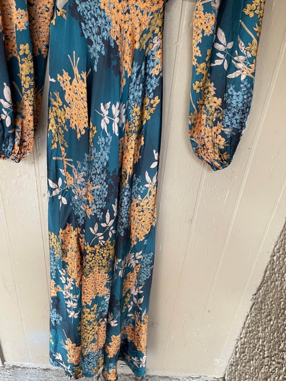 Astr Floral Maxi Dress in Teal and Burnt Orange - Picture 5 of 15